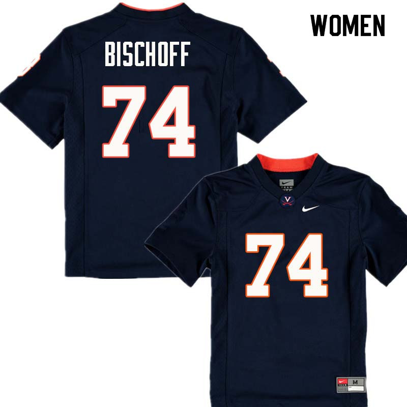 Women #74 Ryan Bischoff Virginia Cavaliers College Football Jerseys Sale-Navy